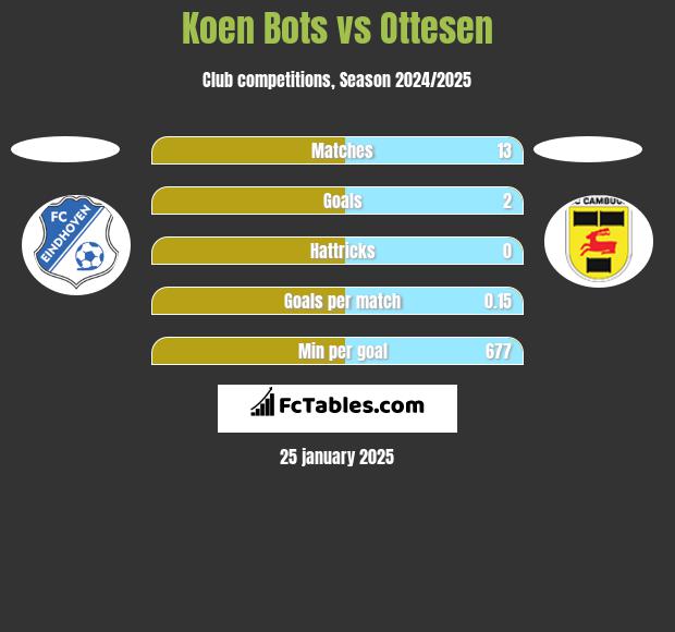 Koen Bots vs Ottesen h2h player stats