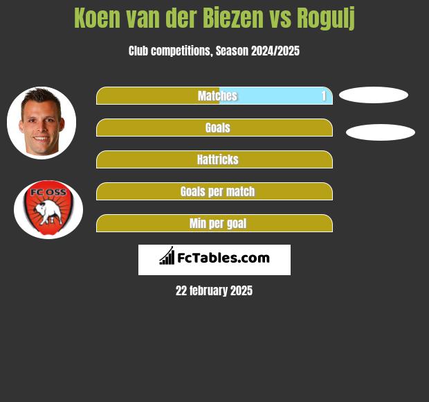 Koen van der Biezen vs Rogulj h2h player stats