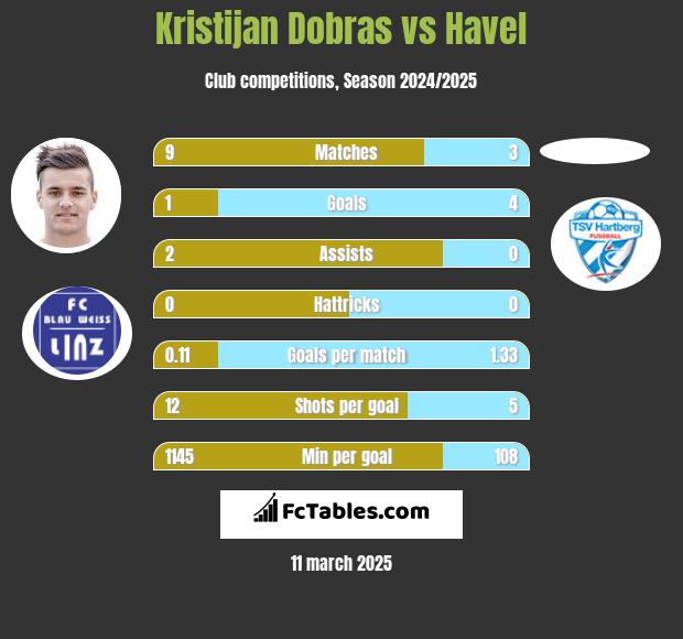 Kristijan Dobras vs Havel h2h player stats