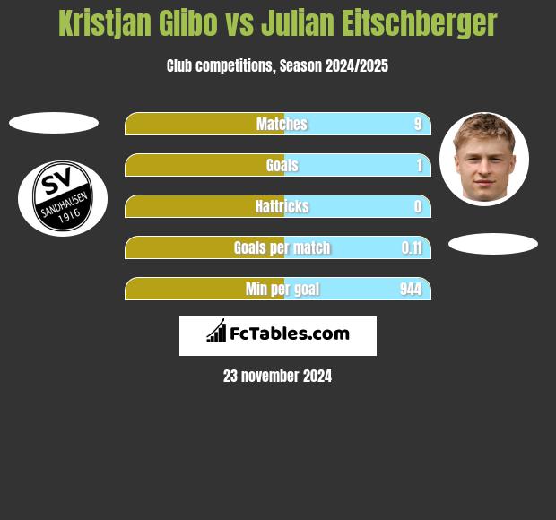 Kristjan Glibo vs Julian Eitschberger h2h player stats