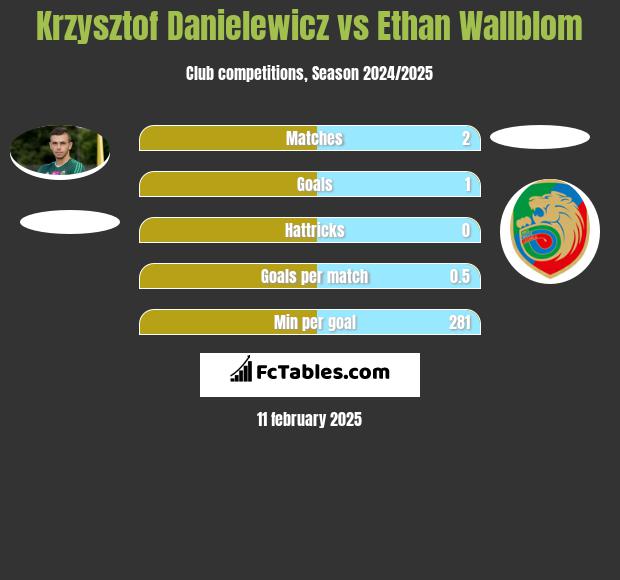 Krzysztof Danielewicz vs Ethan Wallblom h2h player stats