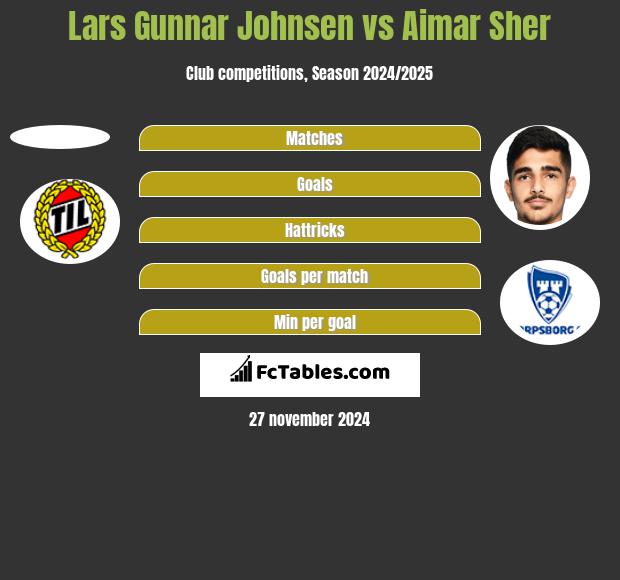 Lars Gunnar Johnsen vs Aimar Sher h2h player stats