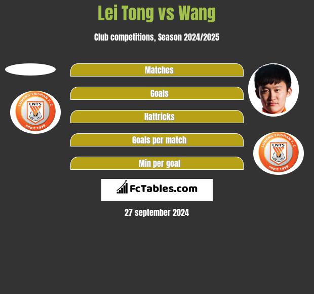 Lei Tong vs Wang h2h player stats