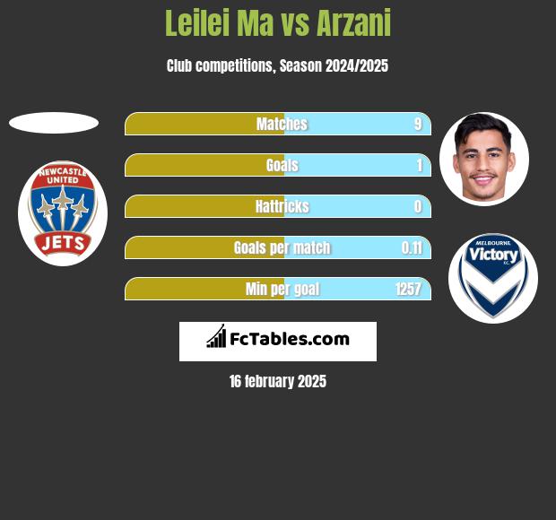 Leilei Ma vs Arzani h2h player stats