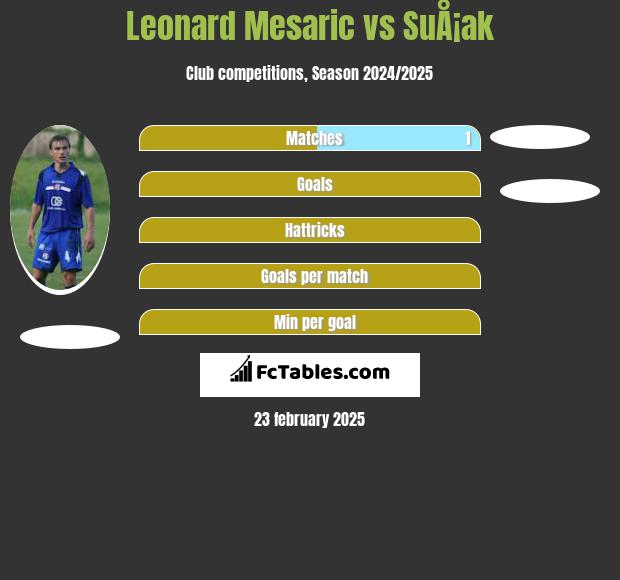 Leonard Mesaric vs SuÅ¡ak h2h player stats