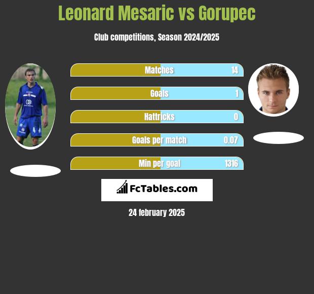 Leonard Mesaric vs Gorupec h2h player stats