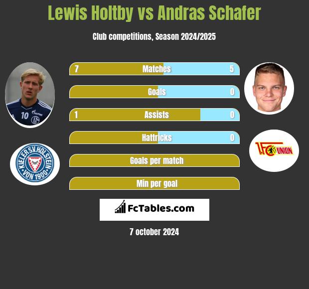 Lewis Holtby vs Andras Schafer h2h player stats