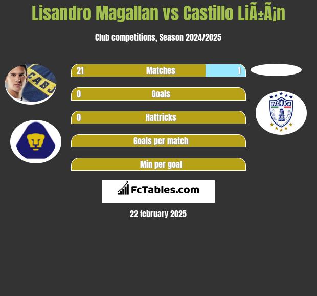 Lisandro Magallan vs Castillo LiÃ±Ã¡n h2h player stats