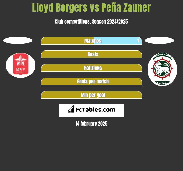 Lloyd Borgers vs Peña Zauner h2h player stats