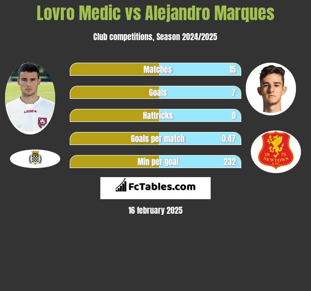 Lovro Medic vs Alejandro Marques h2h player stats