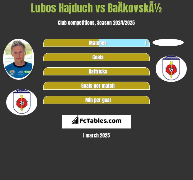 Lubos Hajduch vs BaÄkovskÃ½ h2h player stats