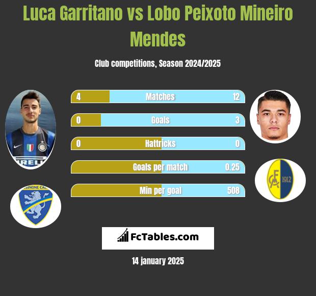 Luca Garritano vs Lobo Peixoto Mineiro Mendes h2h player stats