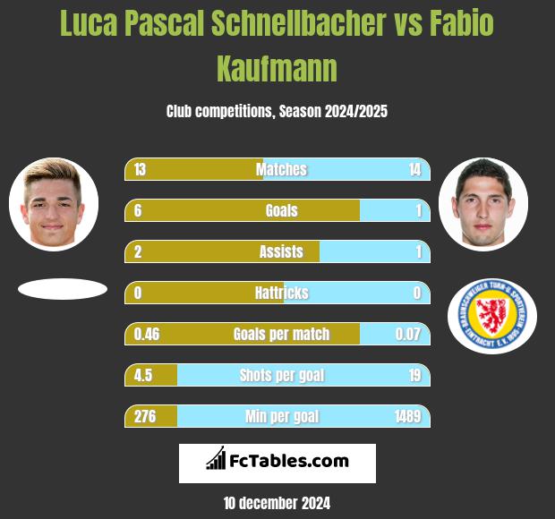 Luca Pascal Schnellbacher vs Fabio Kaufmann h2h player stats