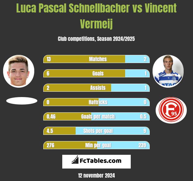 Luca Pascal Schnellbacher vs Vincent Vermeij h2h player stats