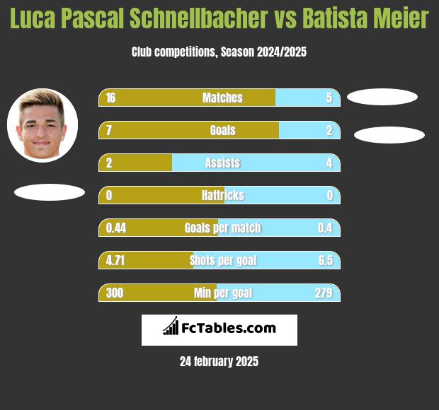 Luca Pascal Schnellbacher vs Batista Meier h2h player stats