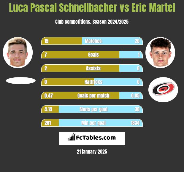 Luca Pascal Schnellbacher vs Eric Martel h2h player stats