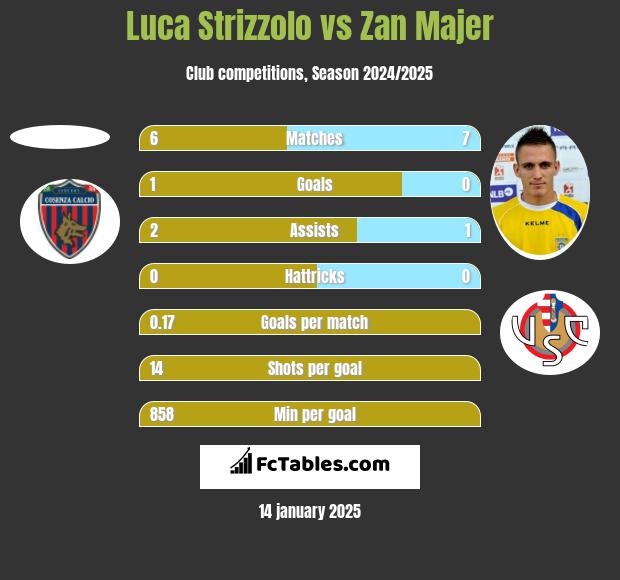 Luca Strizzolo vs Zan Majer h2h player stats