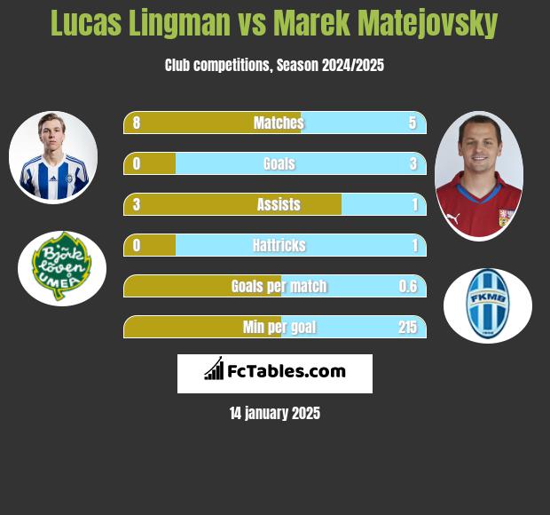 Lucas Lingman vs Marek Matejovsky h2h player stats