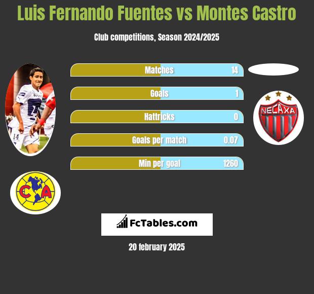 Luis Fernando Fuentes vs Montes Castro h2h player stats