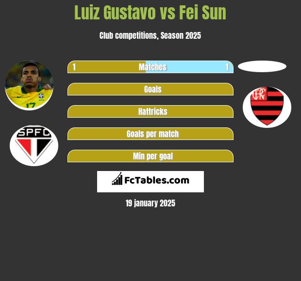 Luiz Gustavo vs Fei Sun h2h player stats