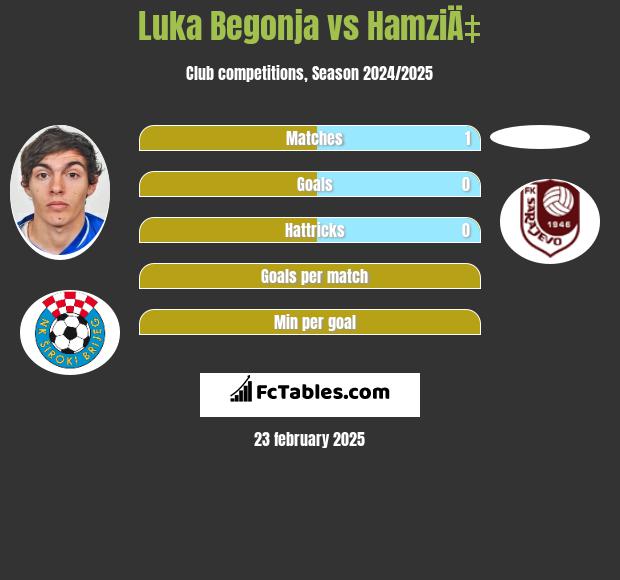 Luka Begonja vs HamziÄ‡ h2h player stats