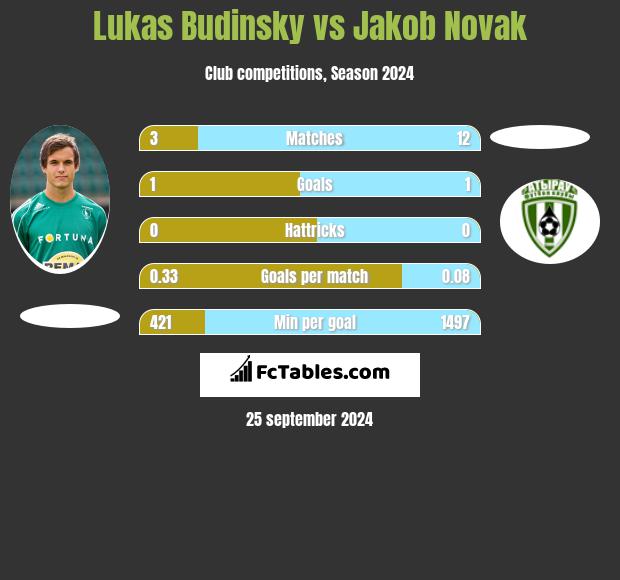 Lukas Budinsky vs Jakob Novak h2h player stats