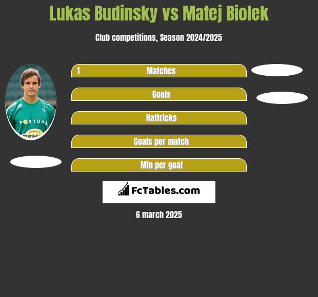 Lukas Budinsky vs Matej Biolek h2h player stats