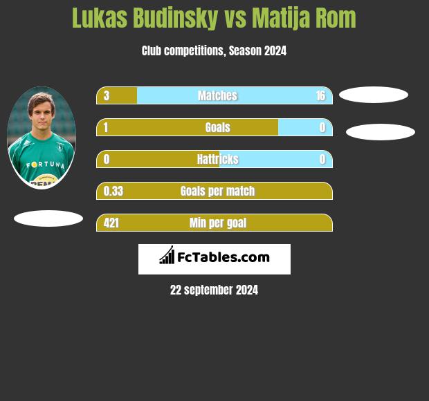 Lukas Budinsky vs Matija Rom h2h player stats