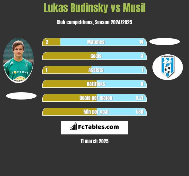 Lukas Budinsky vs Musil h2h player stats