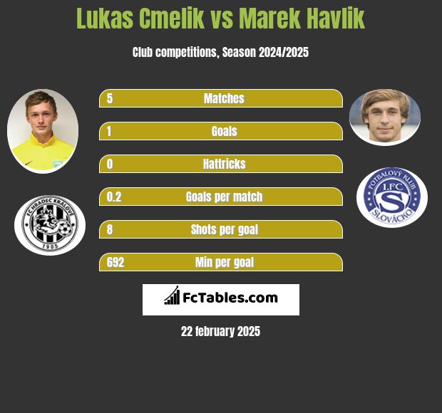 Lukas Cmelik vs Marek Havlik h2h player stats