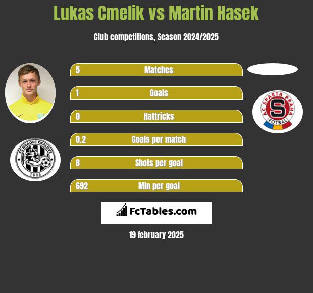 Lukas Cmelik vs Martin Hasek h2h player stats