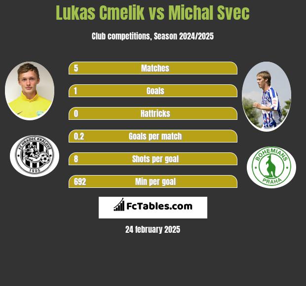 Lukas Cmelik vs Michal Svec h2h player stats