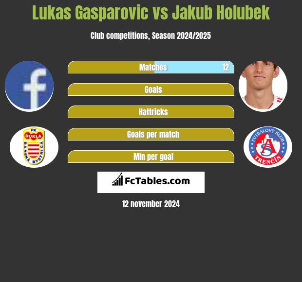 Lukas Gasparovic vs Jakub Holubek h2h player stats