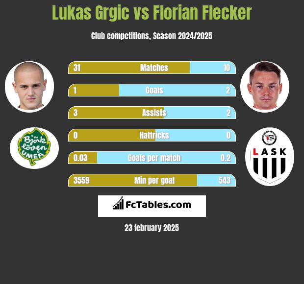 Lukas Grgic vs Florian Flecker h2h player stats