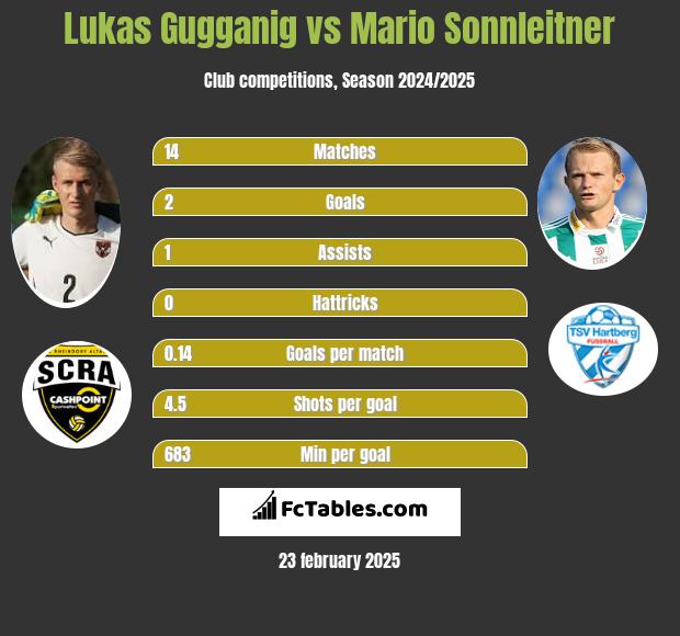 Lukas Gugganig vs Mario Sonnleitner h2h player stats