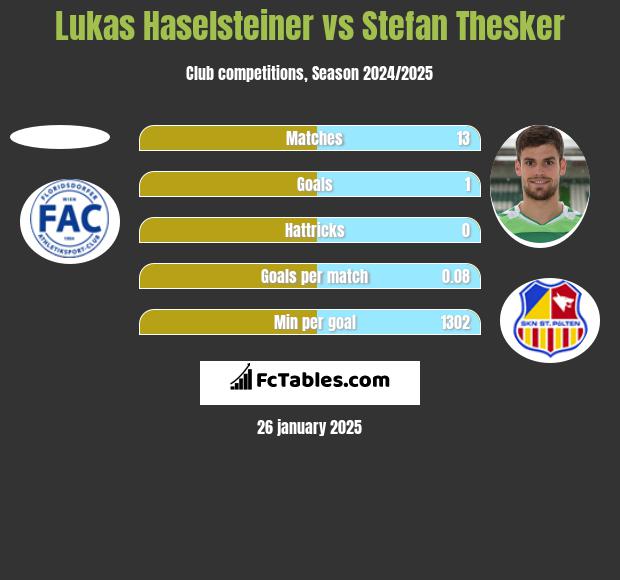 Lukas Haselsteiner vs Stefan Thesker h2h player stats