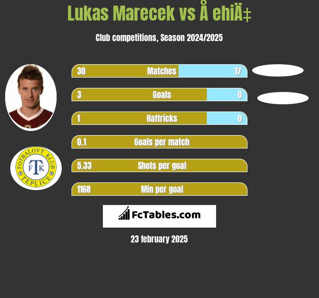 Lukas Marecek vs Å ehiÄ‡ h2h player stats