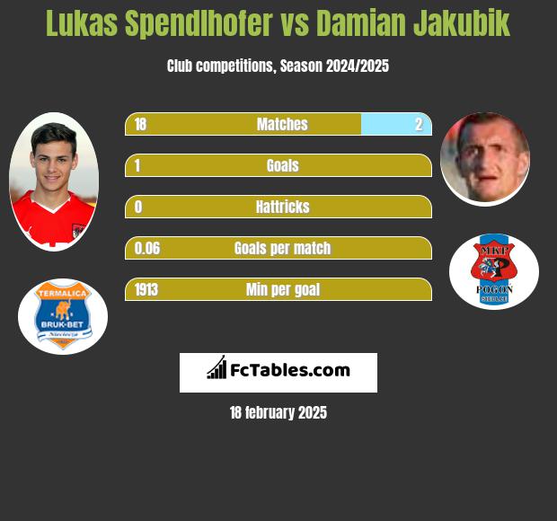 Lukas Spendlhofer vs Damian Jakubik h2h player stats