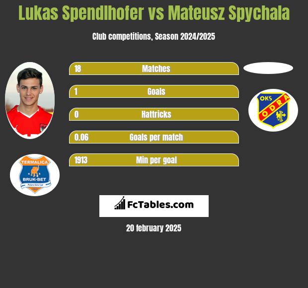 Lukas Spendlhofer vs Mateusz Spychala h2h player stats