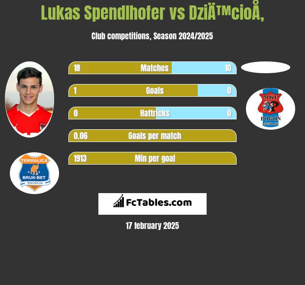 Lukas Spendlhofer vs DziÄ™cioÅ‚ h2h player stats