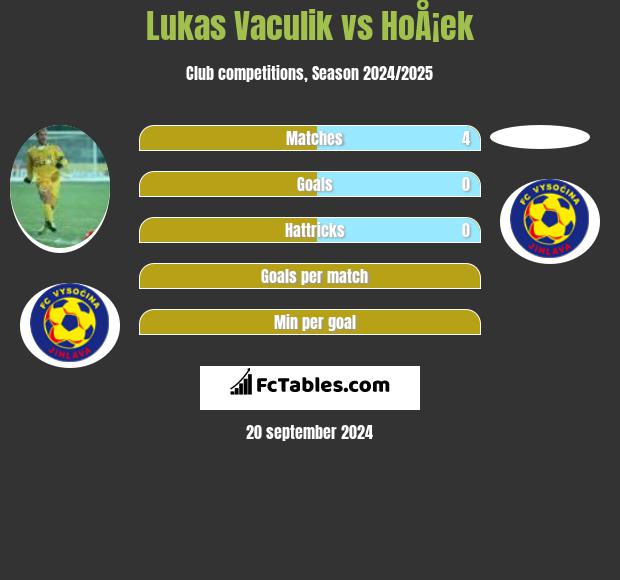 Lukas Vaculik vs HoÅ¡ek h2h player stats