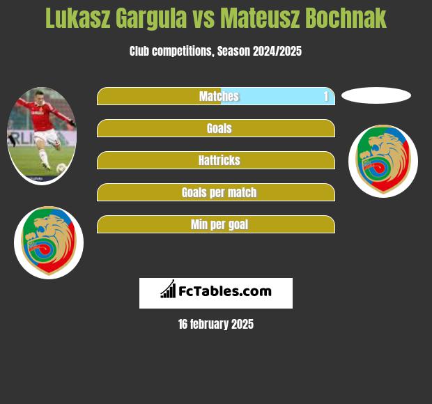 Lukasz Gargula vs Mateusz Bochnak h2h player stats