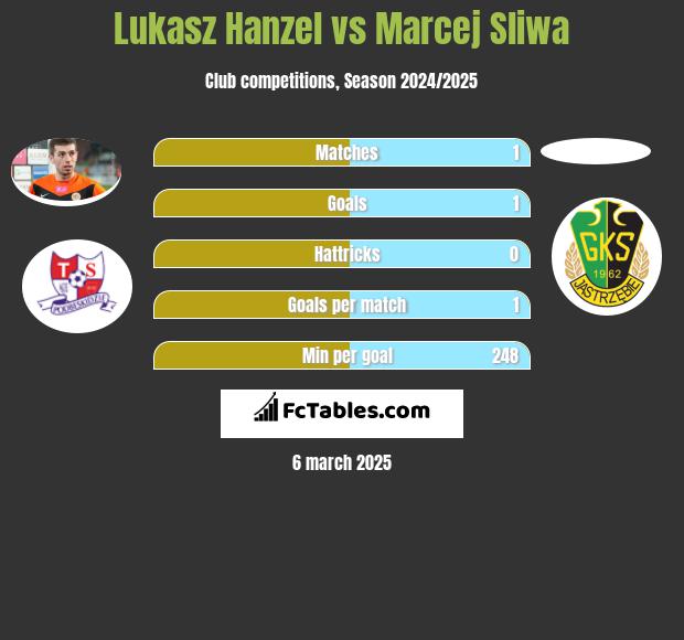 Łukasz Hanzel vs Marcej Sliwa h2h player stats