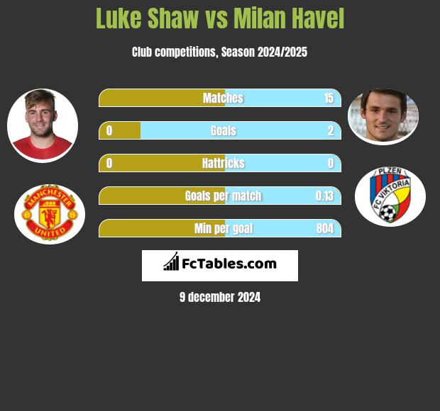 Luke Shaw vs Milan Havel h2h player stats