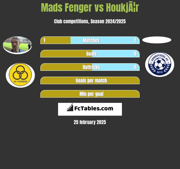 Mads Fenger vs HoukjÃ¦r h2h player stats