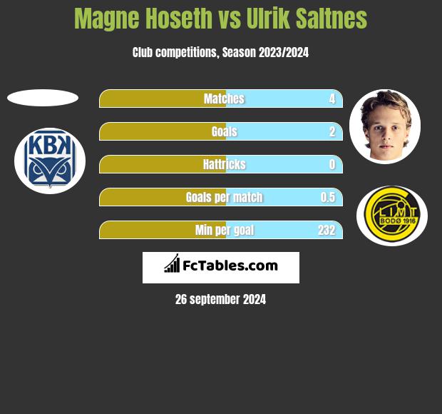 Magne Hoseth vs Ulrik Saltnes h2h player stats