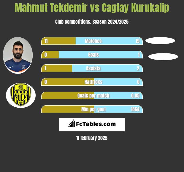 Mahmut Tekdemir vs Cagtay Kurukalip h2h player stats