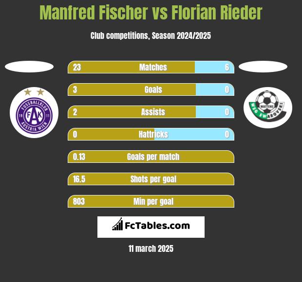 Manfred Fischer vs Florian Rieder h2h player stats