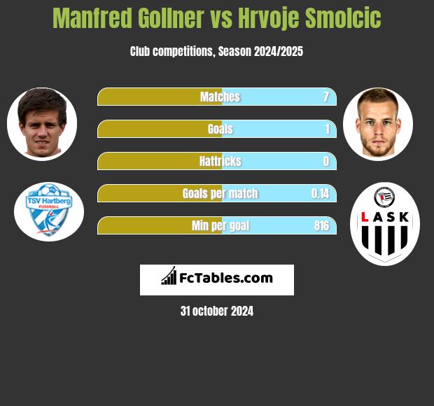 Manfred Gollner vs Hrvoje Smolcic h2h player stats