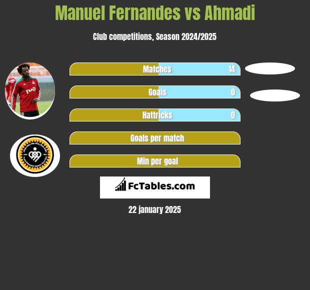 Manuel Fernandes vs Ahmadi h2h player stats